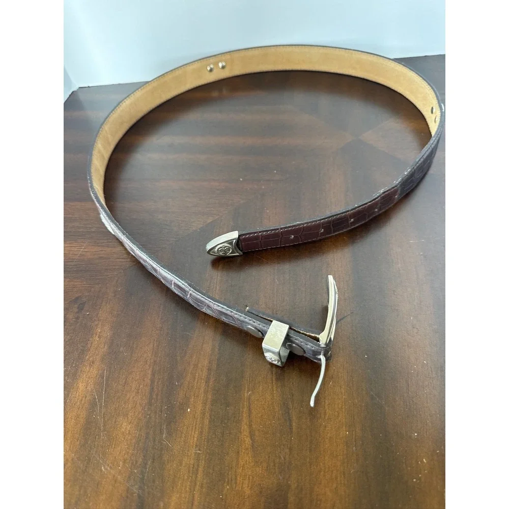 Mens Croc Embossed Leather Golf Belt Crossed Clubs Concho Size L Western Style‎
